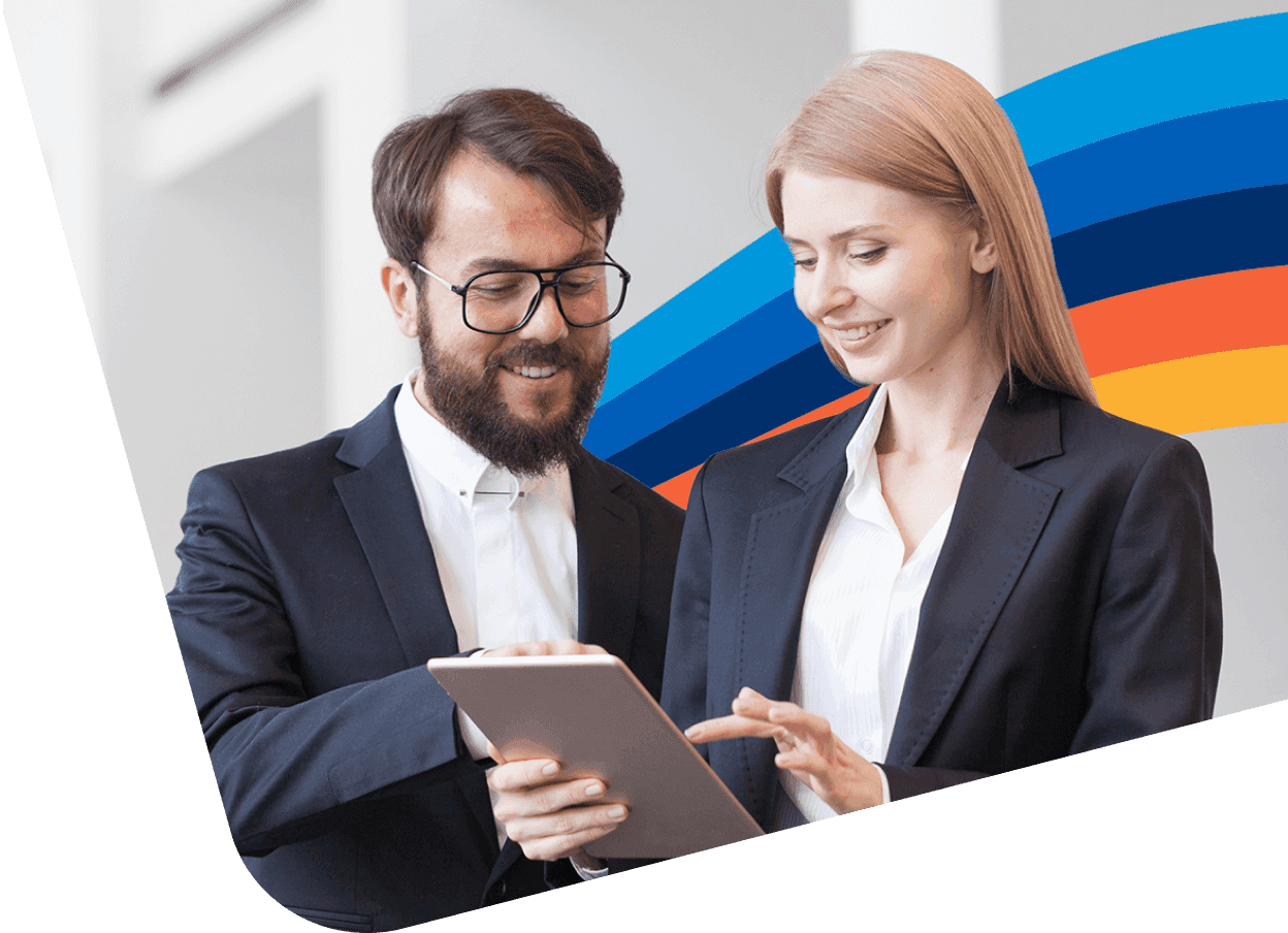 Two lawyers discussing expense reports