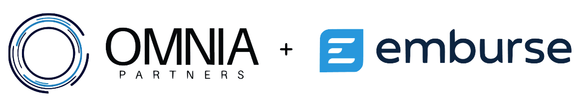 Logos of Omnia Partners and Emburse, connected by a plus sign.